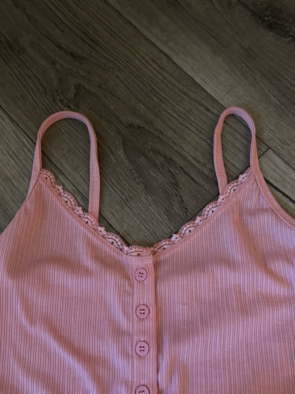 SHEIN Pink Ribbed Button-Front Cami Tank - Picture 8 of 10